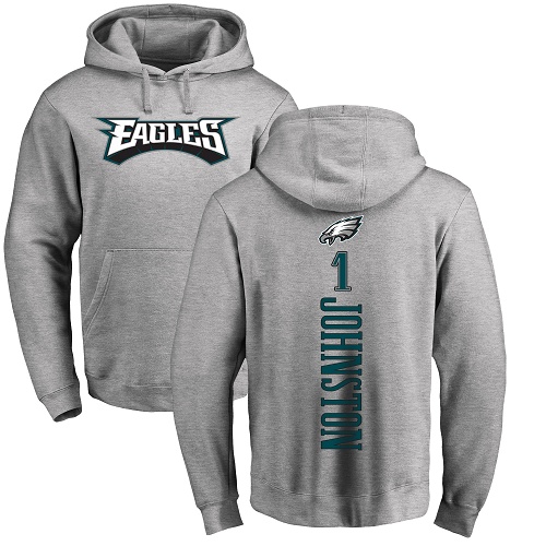 Men Philadelphia Eagles #1 Cameron Johnston Ash Backer NFL Pullover Hoodie Sweatshirts->philadelphia eagles->NFL Jersey